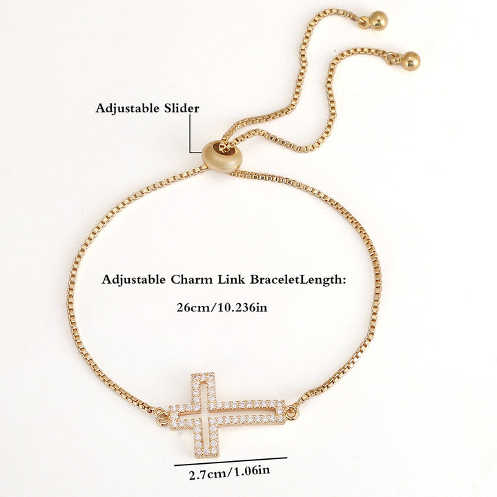 Hollowed Out Cross Bracelet